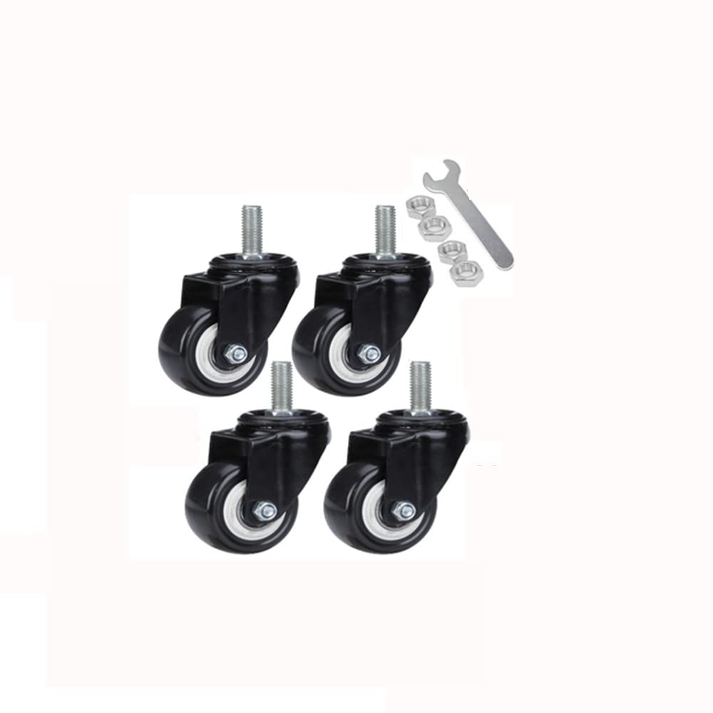 Lenkrollen 50mm Gewinderollen Mit Bremse 4er Set Möbelrollen （Schaftdurchmesser 8mm/10mm, Schaftlänge 25mm）für Krippen (Color : 4*Swivel, Size : M10)
