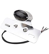 GOOFIT Chrome Motorfiets Zwarte Achterrem Achterlicht Met Geïntegreerde Turn Signals Indicator Ba...