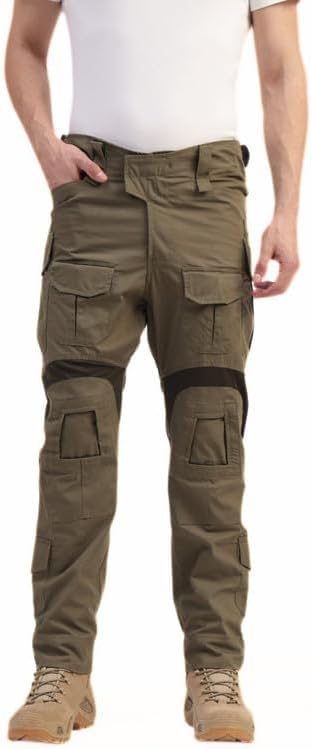 Men's Solid Adavanced Ripstop Tactical Cargo Pants | Water Repellant | Multi-Pocket | UV Protective | Abrasion-Resistant | Ideal for Outdoor, Hiking & Trekking