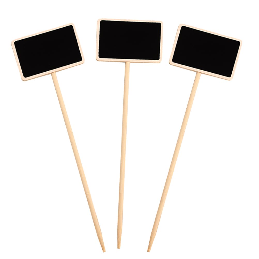 NUOBESTY 10Pcs Chalkboard Signs, Wooden Chalkboard Plant Labels Reusable Garden Tags with Stakes for DIY Herb Markers, Seedling Signs, Plant Identification, Garden Décor