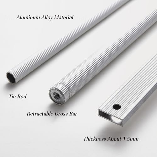 Barre de suspension rabattable noir 700-930mm pour dressing