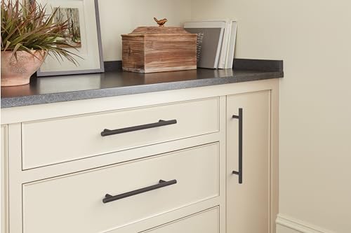 Image of Amerock 7 inch Bar Pulls Oil-Rubbed Bronze Drawer Pull | 7 inch (178mm) Center-to-Center Mounting Distance and 9-3 /8 inches Overall Length, Durable Carbon Steel Cabinet Hardware