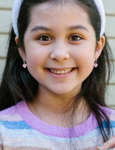 Starchenie Heart Dangle Drop Earrings 925 Sterling Silver Small Hoop Huggie Earrings Heart Birthstones Jewelry Gift for Women2