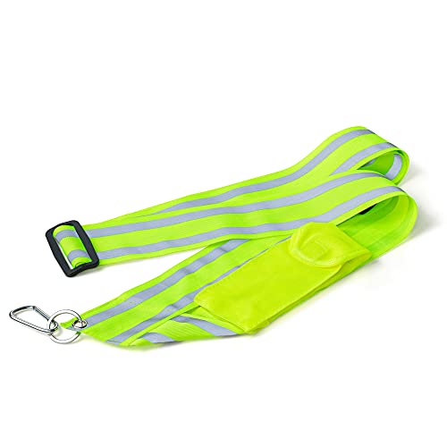 Navaris Reflektor Band Schärpe Erwachsene für Laufen - Rucksack Reflektorband Fahrrad Fahren - Gurt Reflektor für Jacke - Band mit Reflektoren Jacke und Kleidung - Gelb