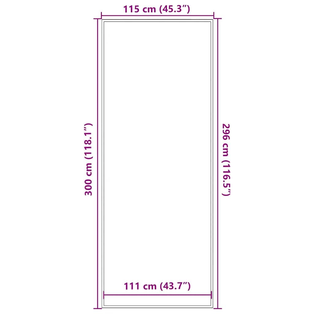 Felpudo antracita 115 x 300 cm con parte trasera de PVC antideslizante, polipropileno resistente, absorción de suciedad y agua, ideal para entrada, pasillo, terraza, interior y exterior
