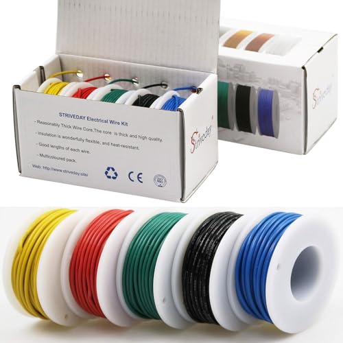 FEP Teflon High Temperature Wire of 26awg with Red Blue Green Yellow Black Colors in Box Magnet Wire. Each Color 10m