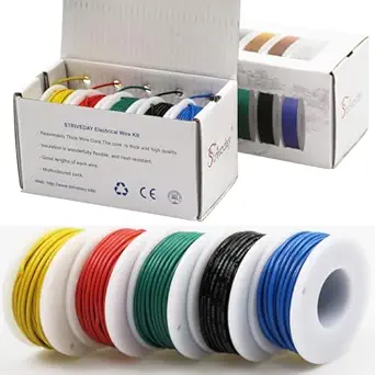 FEP Teflon High Temperature Wire of 24awg with Red Blue Green Yellow Black Colors in Box Magnet Wire.