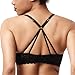 songful Women Front Closure Bras - Lace Full Coverage Bras for Women Underwire Criss Cross Strappy Lightly Padded Bras Black