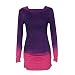 Wensltd Women Hoodies Sweatshirts Long Sleeve Hooded Gradient Color Tops (XL, Purple)