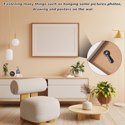 Image of Oruola 200pcs Picture Frame Clips, Picture Framing Supplies, Picture Frame Tabs with 200 Screws, Black Picture Frame Hardware Backing Clips for Hold Photos, Paintings & Posters, Hanging Crafts