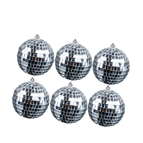 IMIKEYA - 12 bolas espejadas plateadas para decoración de fiestas, bodas, discotecas y festivales, diseño reflectante miniatura 6