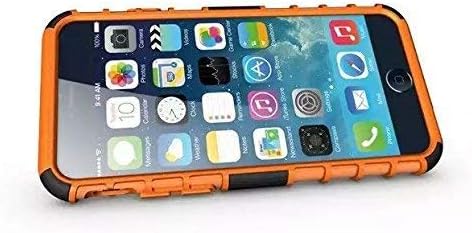 Cable And Case iPhone 6S Case, iPhone 6 Case [Heavy Duty] Tough Dual Layer 2 in 1 Rugged Rubber Hybrid Hard/Soft Impact Protective Cover [with Kickstand] for Men & Women - Orange