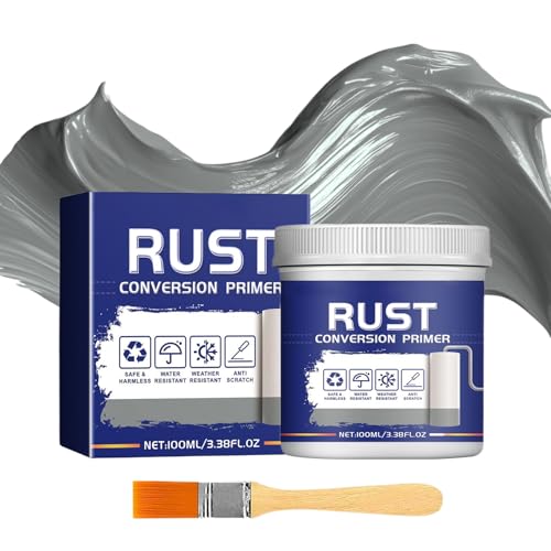 Colore del convertitore ruggine | Primer per protezione della ruggine | Rust Converter per auto e famiglia | Protezione di corrosione efficace per superfici in acciaio, ferro e alluminio, 6.5x6.5x6.6c