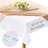 RINOZO Table Pad Protector with Flannel Backing Cut to Fit Waterproof Heat Resistant Heavy-Duty Reusable Table Cloth 54' x 72' Rectangle Vinyl Table Padding Under Tablecloth