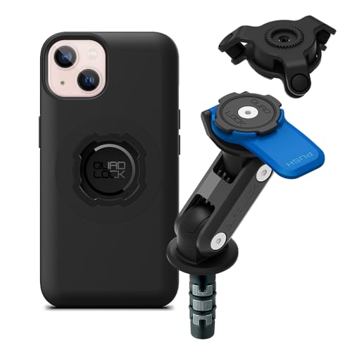 QUAD LOCK Gabelschaft-Handyhalterung für Motorrad mit Vibrationsdämpfer und MAG Hülle für iPhone 13