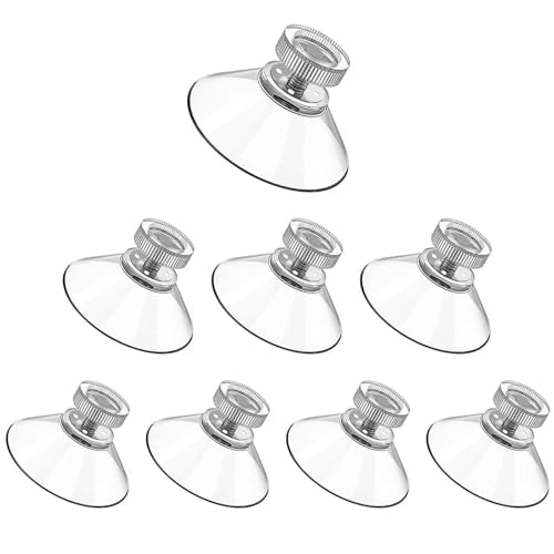 サムコス 強力PVCクリア吸盤 53mm 8個セット フックなし設計 耐水・耐候性 窓 ガラス 鏡面 壁面対応 穴開け不要 高粘着保持力 簡単取り付け キッチン 洗面所 浴室用 (透明)