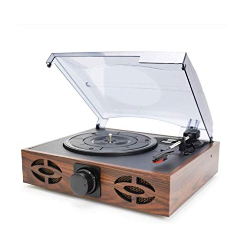 ZJFHEYUO Giradischi, Giradischi a Scatola Musicale, Giradischi Portatile Wireless per LP con Altoparlanti Stereo integrati