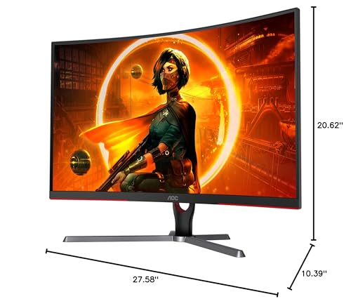 Image of AOC CQ32G3SE 32 inch Curved Gaming Monitor 2K QHD 2560x1440, 1000R, 165Hz 1ms, AMD FreeSync Premium, 3-Year Zero Dead Pixel Guarantee,Black