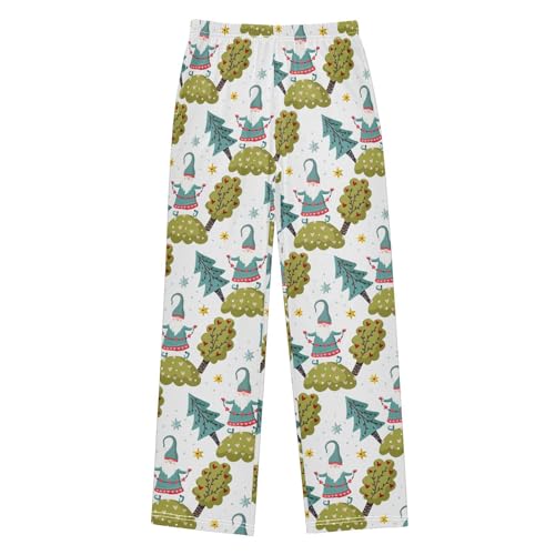 Gnome and Trees Boys Long Pants Soft Trousers Elastic Waist Kids Lounge Bottoms with Pockets S-XL