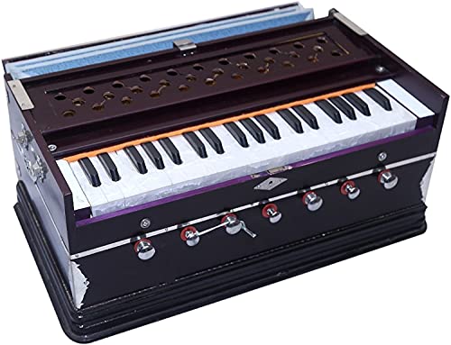 SOUND SAGAÂ® Harmonium 7 Stopper 3 1/4 Octaves, Rosewood Color, 39 Keys, Double Fold Bellow, Tuned To A440 With Padded Bag