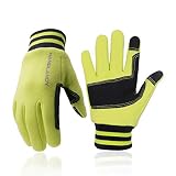 HLDD HANDLANDY Kinder Winterhandschuhe, Jungen Mädchen Touchscreen Sporthandschuhe Warmfutter Laufen Radfahren Handschuhe mit verstärkter Handfläche Patch für Kinder 2-13 Jahre (S, Grün)