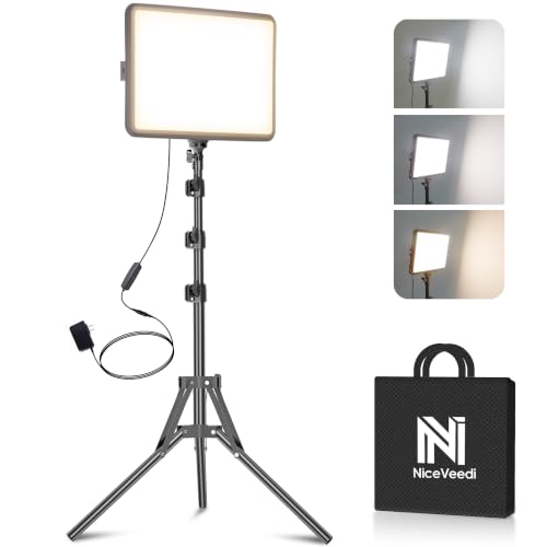 Image of 1-Pack Photography Lighting Kit, NiceVeedi 25W LED Video Light Kit, 2900-7000K Dimmable Studio Light with Tripod Stand, 73 inch Stream Light for Video Recording