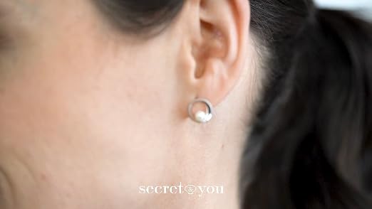 Orecchini da donna Perle coltivate d'acqua dolce rotonde 4mm con argento opaco e lucido SECRET & YOU - Argento sterling 925 mm Orecchini da donna Perle coltivate d'acqua dolce rotonde 4mm con argento opaco e lucido SECRET & YOU - Argento sterling 925 mm