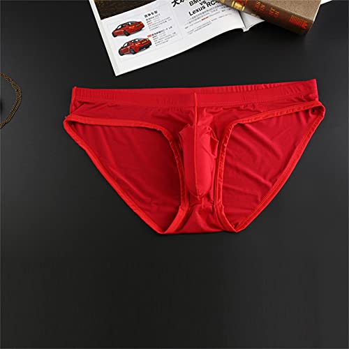 Andongnywell Men's Ice Silk Bullet Breathable Elephant Nose Underwear sexy ice silk sexy Briefs panties 3 Pack2