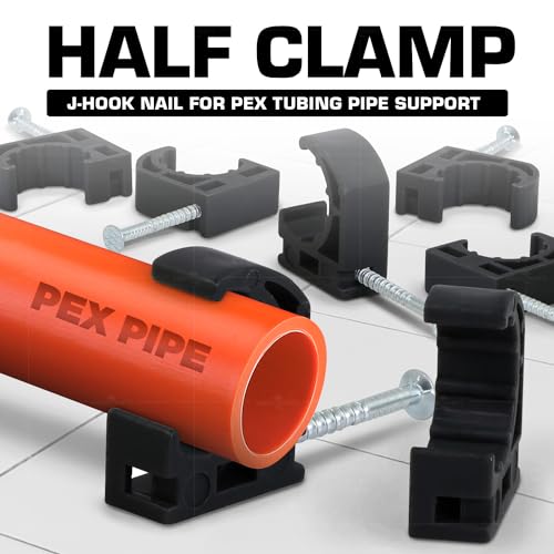 Highcraft ID234X50 Half Clamp J-Hook With Nail For Pex Tubing Pipe Support thumb #1