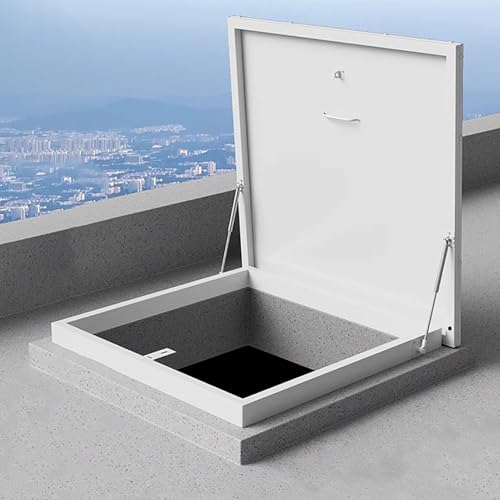 Claraboya Trampilla De Techo Puerta Antirrobo De Acero, Tragaluz De Techo Tragaluz De Techo Trampilla De Mantenimiento De Techo, Tapa De Trampilla De Mantenimiento, Trampilla De Cubierta 80x80cm 31.2x
