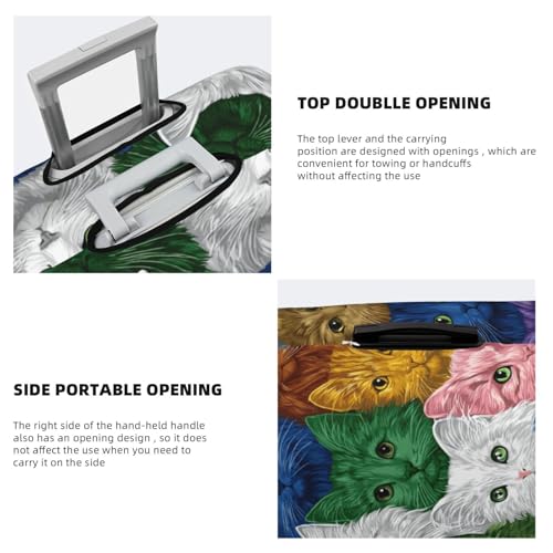 Many Colorful Cats Elastic Travel Luggage Covers Dustproof Scratch-Resistant Suitcase Protector Fit 22-24 Inch3