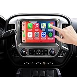 4G LTE QLED Radio for Chevrolet Chevy Silverado Upgrade 2014-2018,Non Bose Sound System, Touch Screen Stereo,8 Core CPU,Carplay Android Auto,Keep OEM Camera and Steering Wheel Control