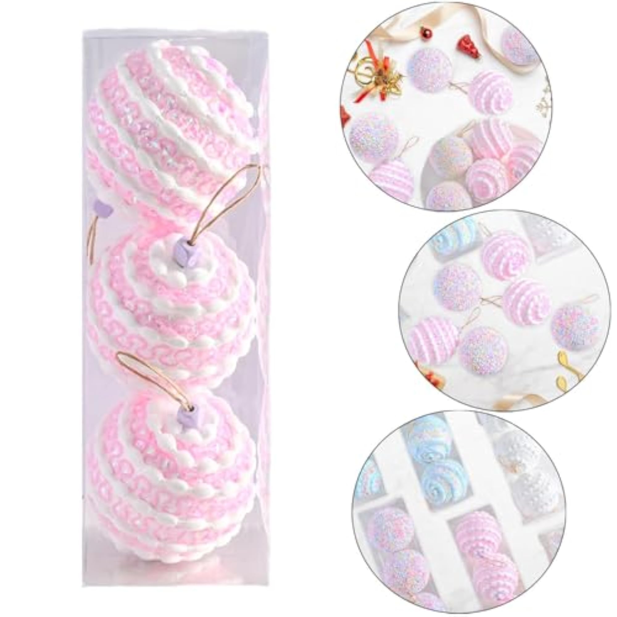 3 Pieces Christmas Balls for Holiday Tree Ornaments