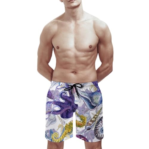 Short de bain séchage rapide UMENG à motif pieuvre originale