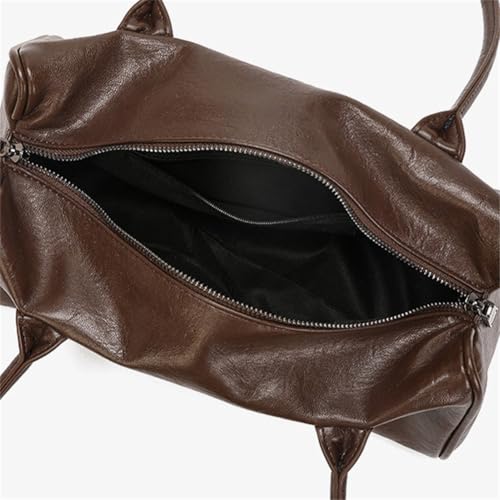 Vintage Vegan Leather Shoulder Bag for Women Small Tote Purse Top Handle Handbag Soft Underarm Satchel 20254