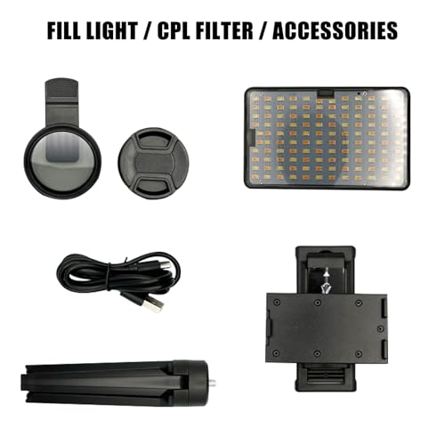 Image of 120 LED Tattoo Light Kit with CPL Filter, Glare-Free Phone Camera Light for Tattoo Photography & Video, Clip-On LED Video Light, Tattoo Equipment for iPhone TikTok YouTube