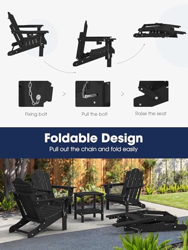 Kingyes ADIRONDACK CHAIR With Cup Holder, Oversized Weather Resistance Adirondack Chair thumb #4