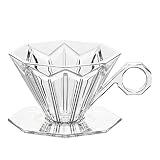 BildeeMait Tragbarer Kaffee-Tropfer Filterkegel, wiederverwendbar, PCTG-Hersteller mit stabiler Basis, Reisen, Camping, 1-2 Portionen, Grün