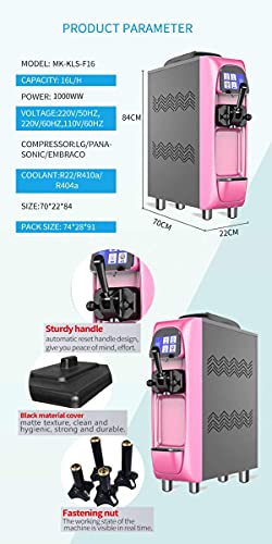 Kommerzielle Mini Slim Softeismaschine, Desktop-Eismaschine Mit LED-Touchscreen Für Frozen Yogurt, Gelato Store, Bars… – Bild 3