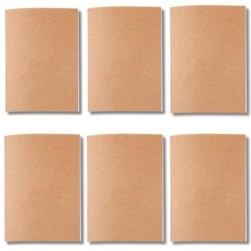 Kit 6x Cadernetas Kraft Sem Pauta Capa Flexível 40 Páginas Pólen A5