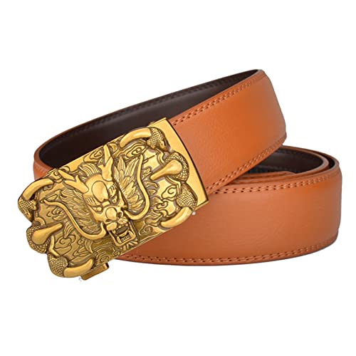 Unisex Ratchet Belt With 3D Dragon Head Claws Buckle - Engraved Automatic Leather Waist Belt For Jeans4