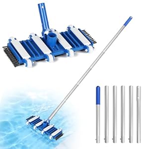 EFUTURETIME Poolsauger Bodensauger Poolreiniger mit Bürsten und Rollen, Pool Bürste Staubsauger Manuell mit 2 m Teleskopstange