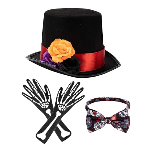Disfraz de Halloween Aterrador con Sombrero Floral y Ajuste Regulable para Desfiles