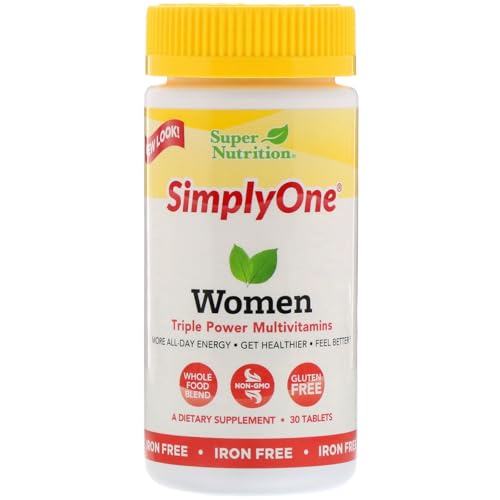 SuperNutrition SimplyOne Multi-Vitamin for Women, Iron-Free, High-Potency, One/Day Tablets, Day Supply, 30 Count