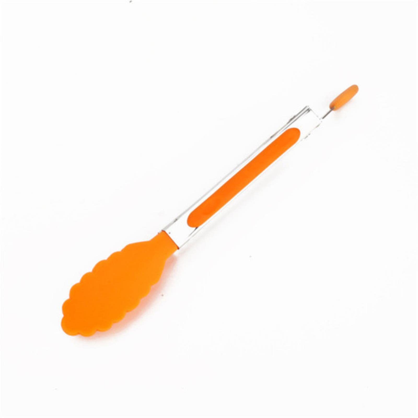 Pinzas de Silicona para Alimentos, Pinzas de Cocina de Acero Inoxidable, Pinzas de Silicona para cocinar, Herramientas para Barbacoa, ensaladas, Parrilla, Accesorios de Cocina (Naranja)
