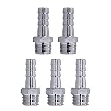 JoyTube 1/2' Hose Barb to 1/2' Male NPT 304 Stainless Steel Barbed Hose Fitting for Home Brew Water...