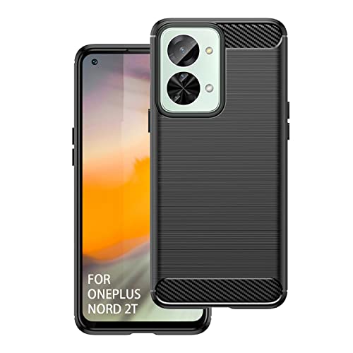 SCL Case for OnePlus Nord 2T Case OnePlus Nord 2T Phone Case [Black], Carbon Fibre Effect Gel Grip Protection Cover [Anti Scratch][Anti Collision] Case Compatible with OnePlus Nord 2T