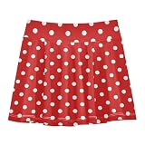JHKKU Girls Skirt Red Polka Dots Athletic Skort, 7-8 Years