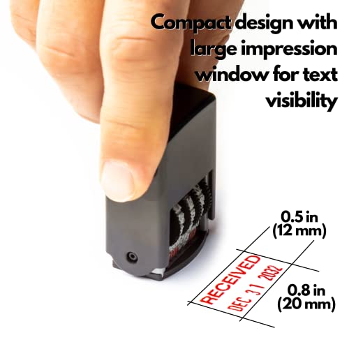 Self Inking Rubber Stamp, Phrase with Date Stamp, Refillable Office Supply Business Stamps (Received)