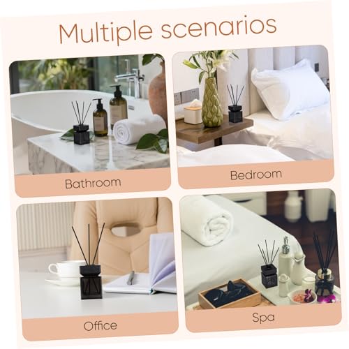 Set Difusor Aromaterapia Vidrio 100ml Tapa Madera Rattan miniatura 3